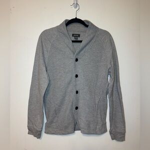 Kenneth Cole Men’s size small waffle knit Gray Button Up sweater Cardigan